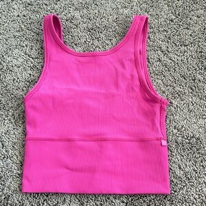 Lululemon power pivot tank, sonic pink, size 6